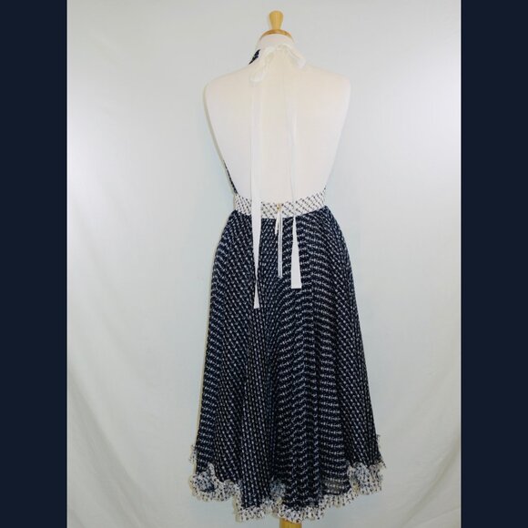 D&G Blue + White Anchor and Start Print Halter Dress - Size 40 (IT) - Picture 5 of 16